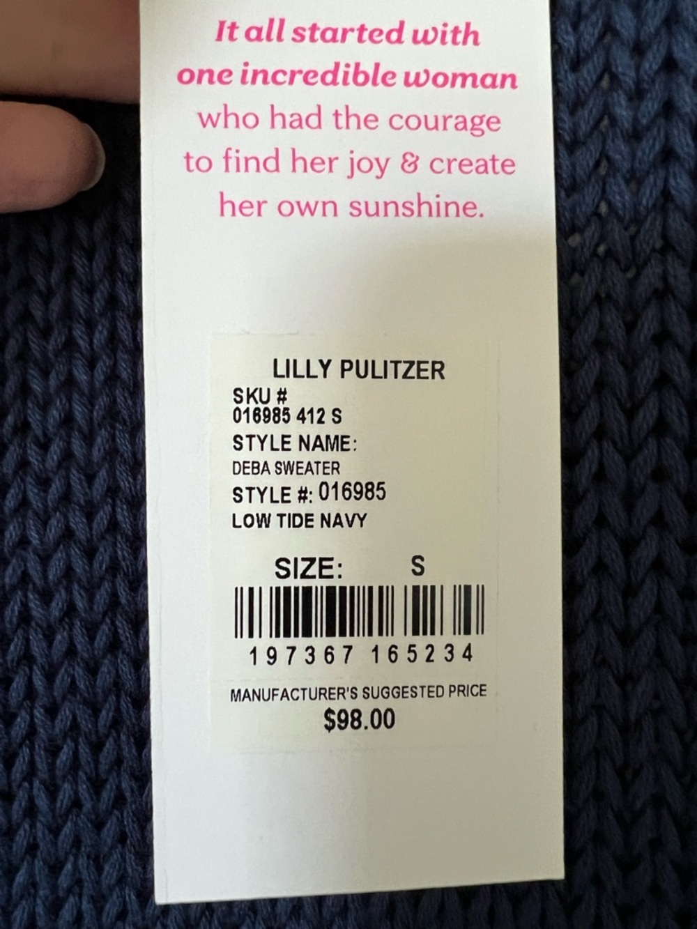 Lilly Pulitzer Navy Deba Sweater - Small - Picture 2 of 4